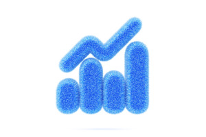 3d blue fur fluffy bar chart, graph, a Finance Illustration by Marozhkastudio