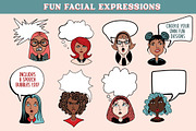 Fun Facial Expressions Vectors PNG, an Illustration by SLS Lines (Thumbnail 3 of 9)
