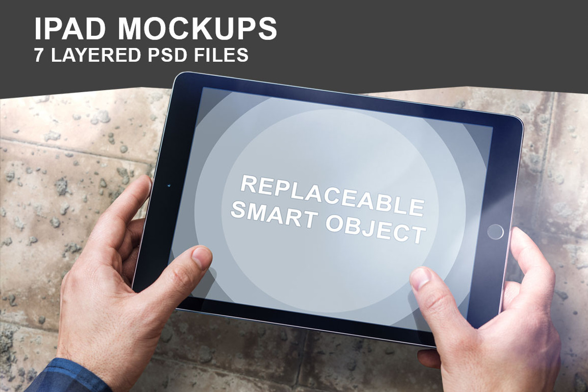iPad Air Mockup Set - 7 Photo PSD, an iPad Mockup by mockupgeek (Photo 1 of 6)