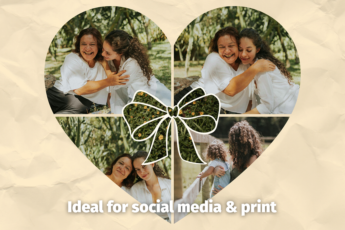 Heart Photo Collage Canva Template, a Social Media Template by GraphiCarola (Photo 12 of 15)