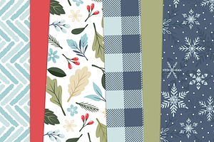 Winter Digital Paper And Clipart Set