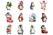 Winter Penguin Christmas Clipart, a Graphic by CitraGraphics (Thumbnail 2 of 4)