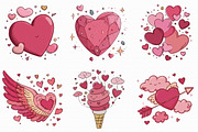 Whimsical Valentine Elements Clipart, an Illustration by Libby Wishes (Thumbnail 5 of 8)