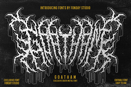 GOATHAM DEATH METAL FONT, a Blackletter Font by Fonday Studio