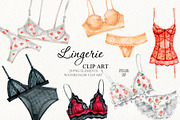 Watercolor lingerie set, an Illustration by CrystalinaShop (Thumbnail 2 of 4)