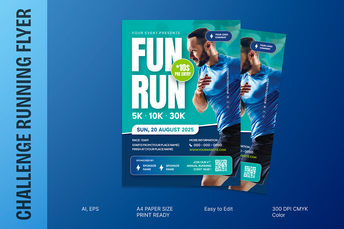 Step Up Challenge Running Flyer, a Flyer Template by MMPixelCraft (Photo 1 of 6)