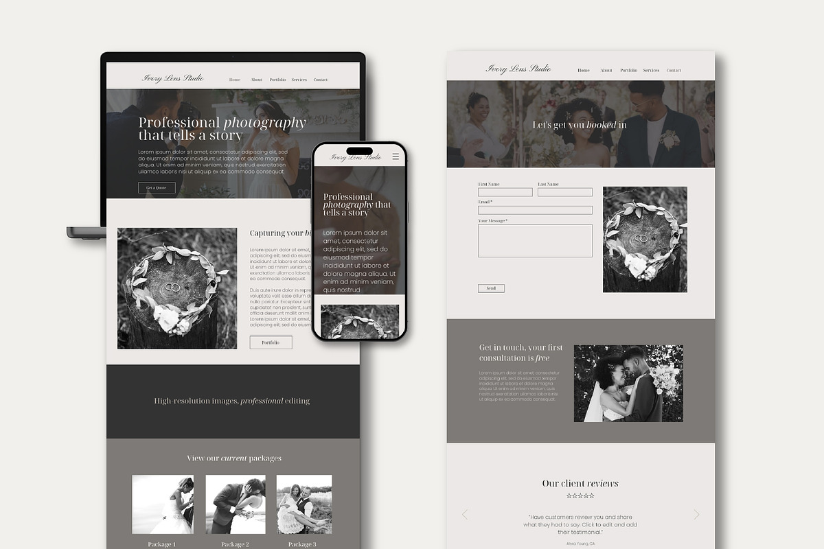 Wix Wedding & Photography Website, a Wix Template by Sky Dore Design (Photo 10 of 11)