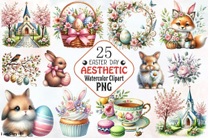 Aesthetic Easter Clipart, a Seasonal Illustration by RobertsArt