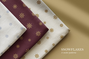 Winter snow flakes seamless patterns, a Pattern Graphic by Good Studio