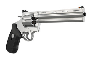 Revolver Firearm Gun Chrome Set