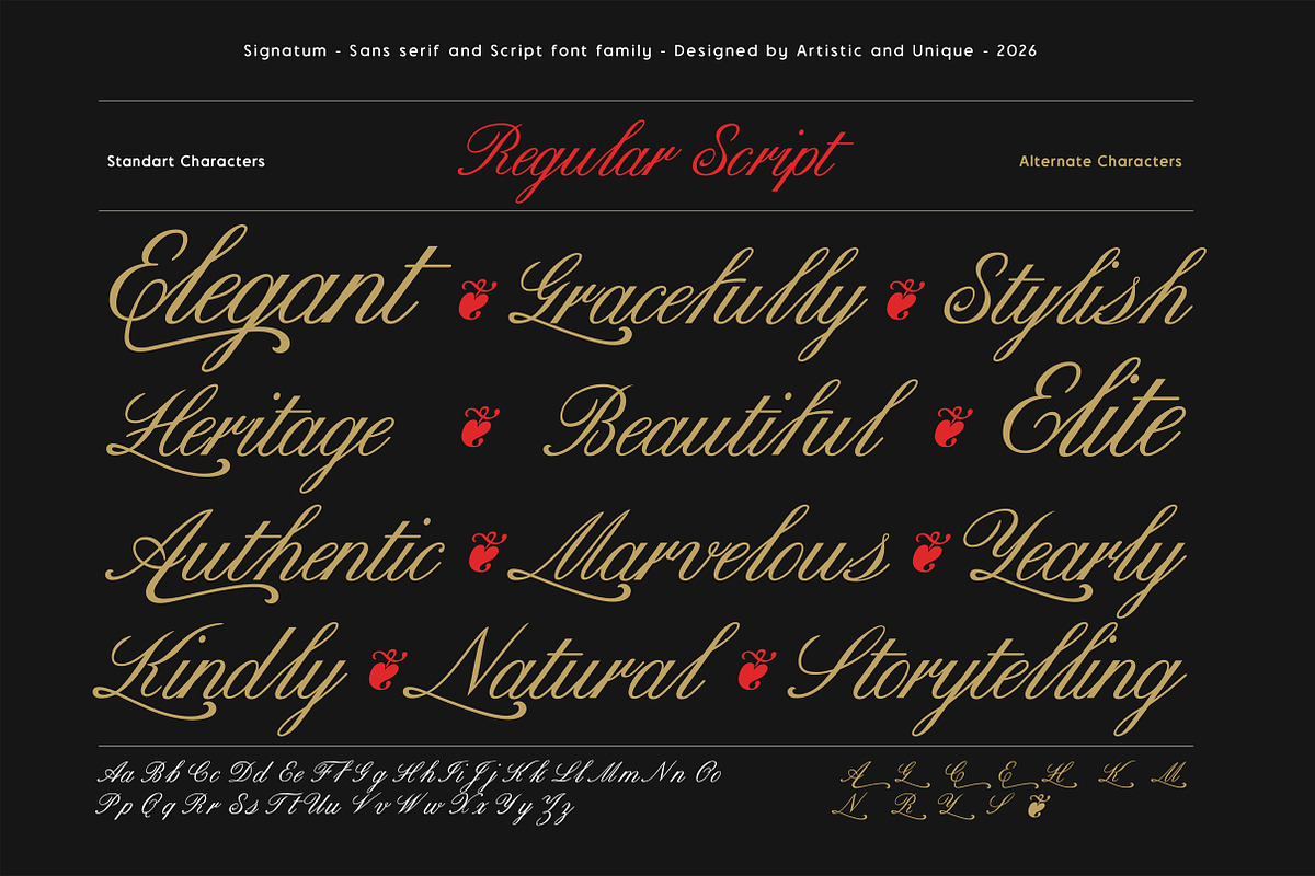 Signatum - Font family, a Handwritten Font by Artistic & Unique (Photo 7 of 15)
