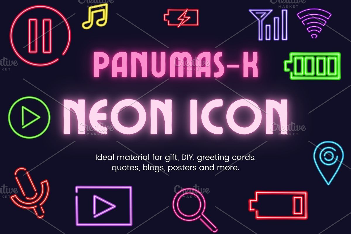 Neon Icon Graphic, a Graphic by PKshop (Photo 3 of 3)