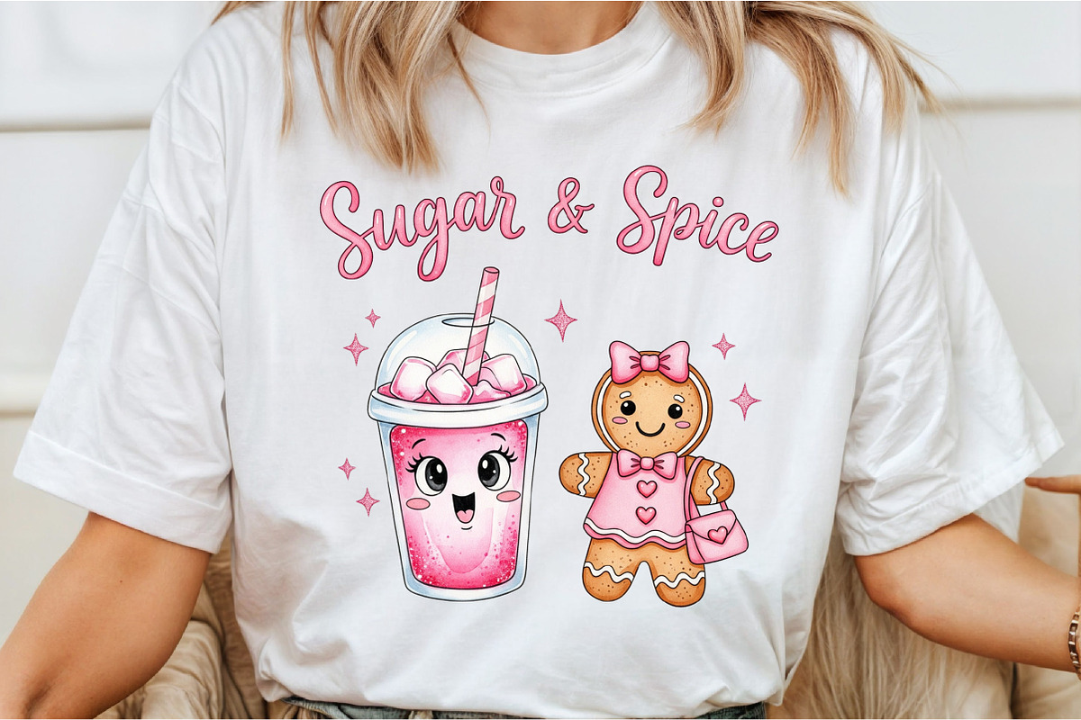 Sugar & Spice T Shirt Christmas Png, an Illustration by DreamCafeArt (Photo 2 of 6)