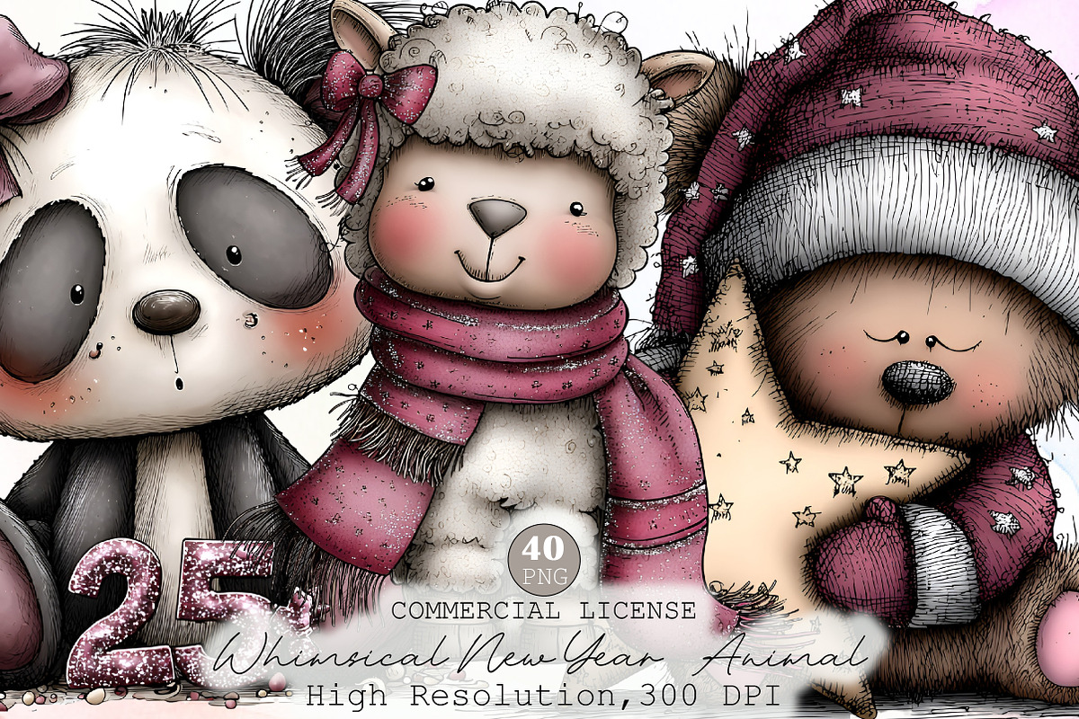 Whimsical New Year Animal Party Clip, an Illustration by Sublimation Artist (Photo 1 of 6)