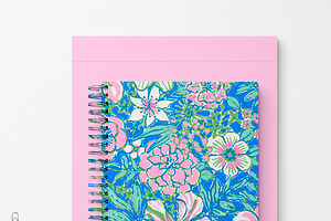 Preppy Pink And Blue Floral Pattern