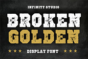 Broken Golden texture grunge font, a Blackletter Font by Fourteen Letter (Thumbnail 1 of 7)