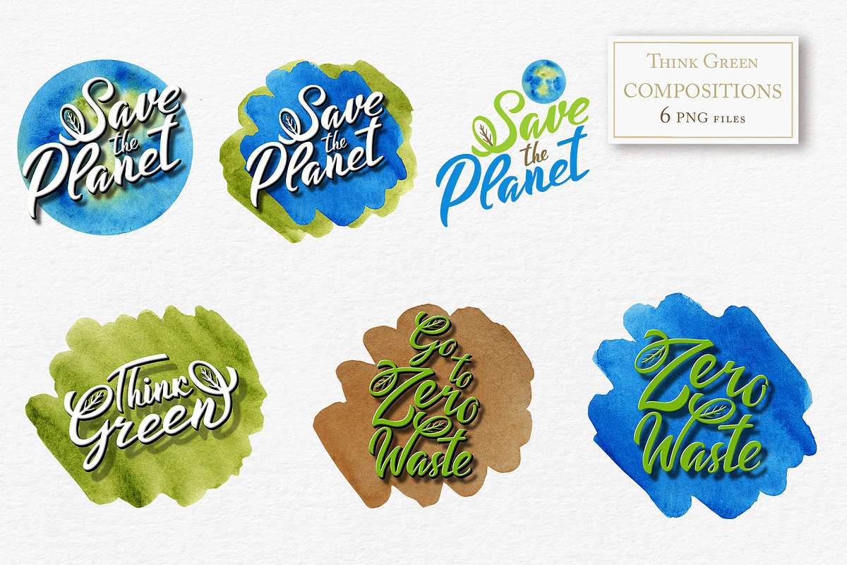 Eco-friendly Lettering Quotes & icon, an Illustration by svetlanaARTdreams (Photo 6 of 10)