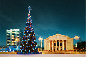 Christmas Tree Illuminated at Night, a Holiday Photo by Our Amazing World