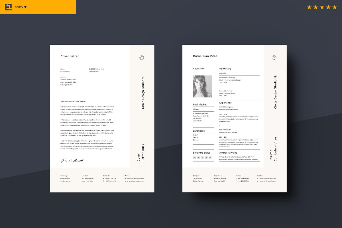 Circle Resume and Letter, a Resume Template by Egotype (Photo 9 of 9)