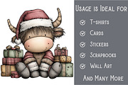 Whimsical Christmas Highland Cow, an Illustration by Pixels.Craft (Thumbnail 5 of 6)