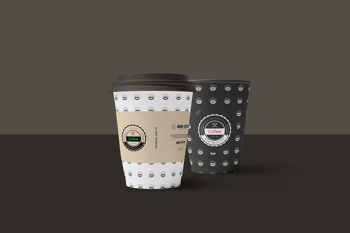 Coffe Paper Cups Mock-up 1, a Cups & Container Mockup by Nevada63 (Photo 3 of 4)