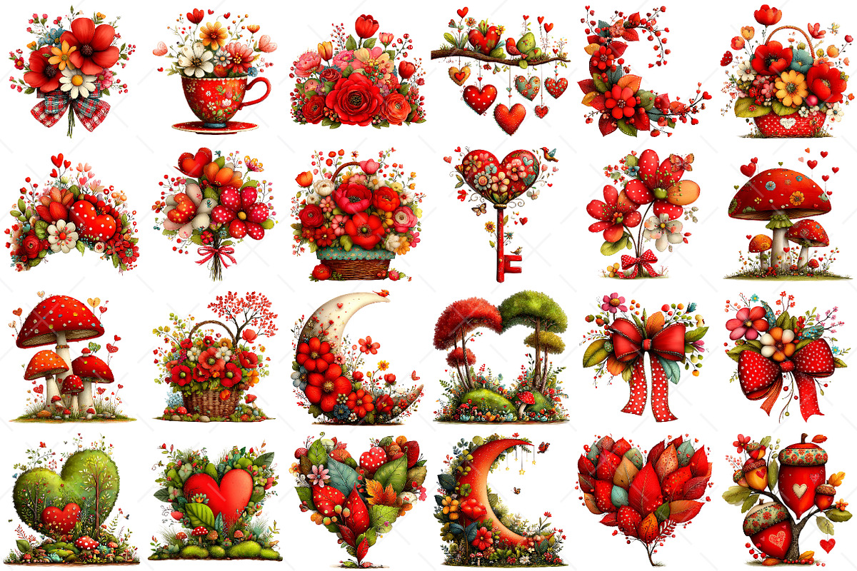 Watercolor Woodland Romance Clipart, an Illustration by Craft Nest (Photo 3 of 7)