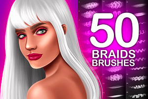 50 Procreate Braids Hair Brushes