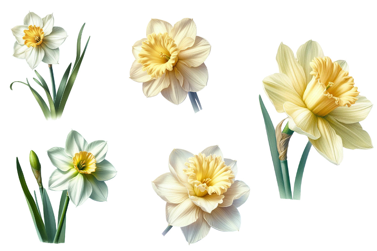 Watercolor daffodil Clipart, an Illustration by Designworld (Photo 4 of 5)
