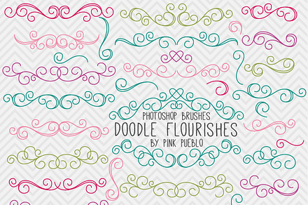 Doodle Bunting Photoshop Brushes preview 3