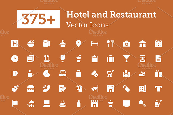 375+ Hotel and Restaurant Icons preview 6