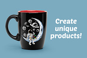 Astronaut enjoying coffee and donuts, a Food Illustration by gunaonedesign (Thumbnail 2 of 3)