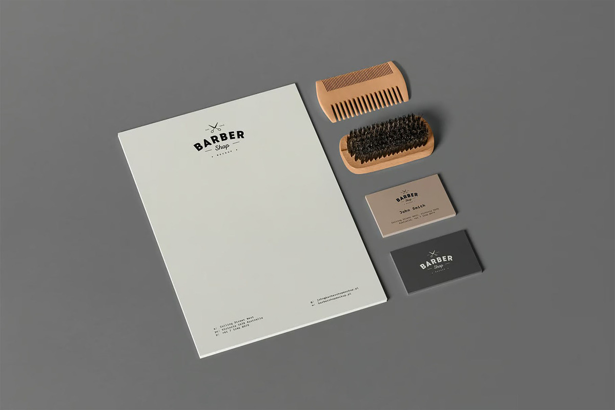 Barber Shop Branding Mock-up, a Product Mockup by zippypixelstudio (Photo 11 of 11)