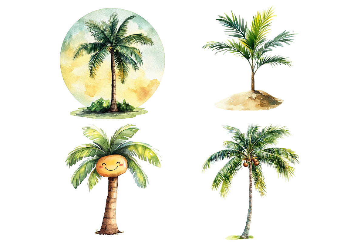 Tropical Palm Tree Clipart Bundle, an Illustration by Pixels.Craft (Photo 8 of 8)
