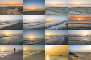 32 Sunrises. Blurred Backgrounds