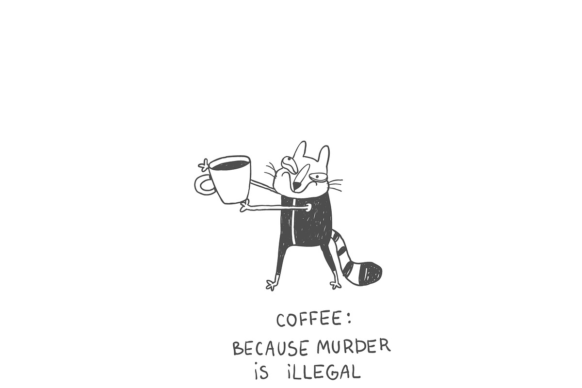 Funny Coffee Cat Doodles, an Illustration by Anastasiya Klempach (Photo 8 of 11)