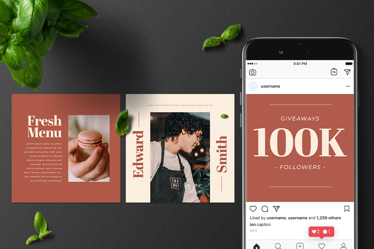 Modern Post Food Recipe Instagram, a Social Media Template by Tokosatsu (Photo 1 of 4)