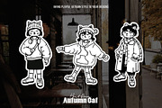 Handrawn Autumn Cat Character Set, an Animal Illustration by Invisual Studio (Thumbnail 10 of 11)