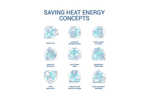 Reduce heat energy using icons, a Templates & Theme by IMG Visuals
