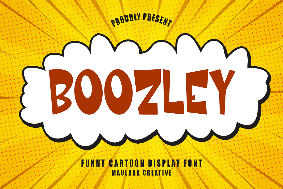 Boozley Cartoon Display Font, a Handwritten Font by Maulana Creative (Photo 1 of 7)