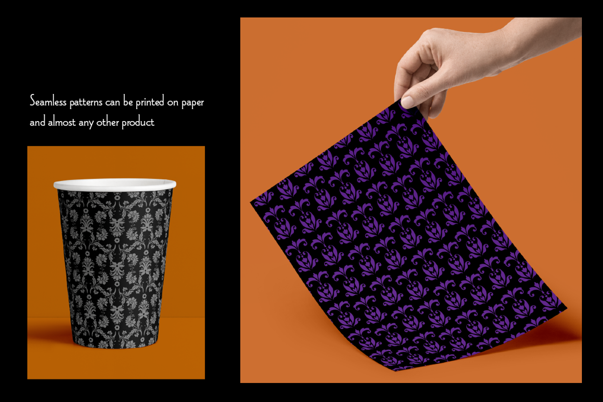 Seamless Halloween Damask Patterns preview 2