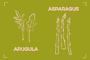 GREENS LINE ART SET (14 elements), a Food Illustration by Bonfloret Studio (Thumbnail 3 of 8)