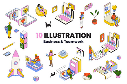 Collection of Isometric Illustration, an Education Illustration by Creative Graphics