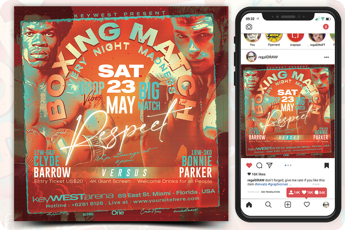 Boxing Sport Flyer Template, a Flyer Template by regalDRAW (Photo 1 of 4)