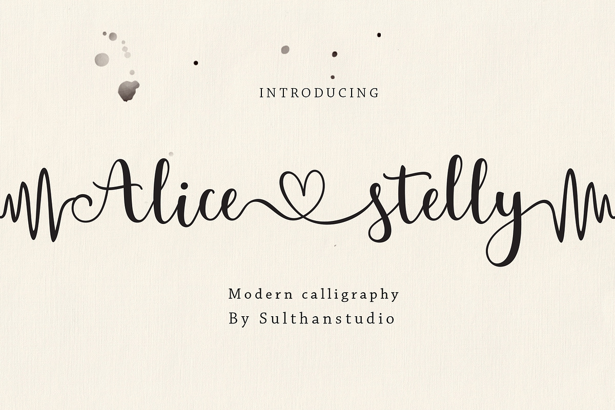 Alice stelly, a Script Font by Sulthan Studio (Photo 1 of 7)