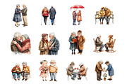 Watercolor Senior Couple Lovely Mome, an Illustration by Design Market (Thumbnail 3 of 3)