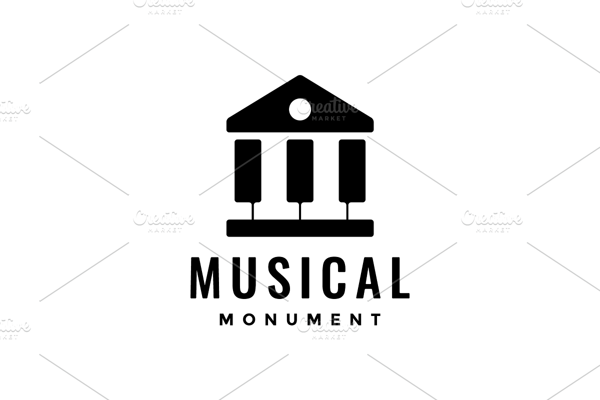 judge law building with piano logo, a Branding & Logo Template by devastd