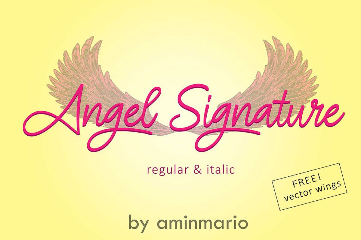 ANGEL SIGNATURE, a Script Font by AMINMARIO (Photo 9 of 9)