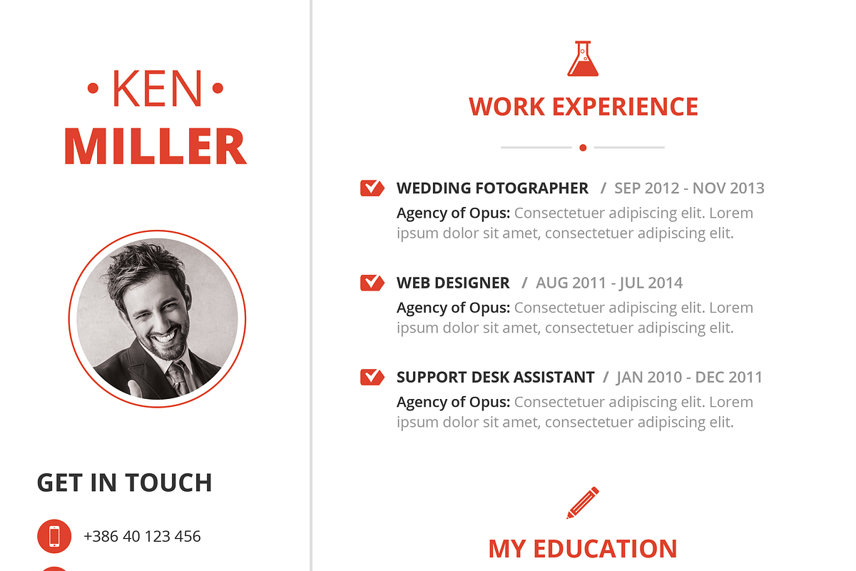 Minimal Resume Set in 6 Variations, a Resume Template by PremiumCoding (Photo 5 of 5)