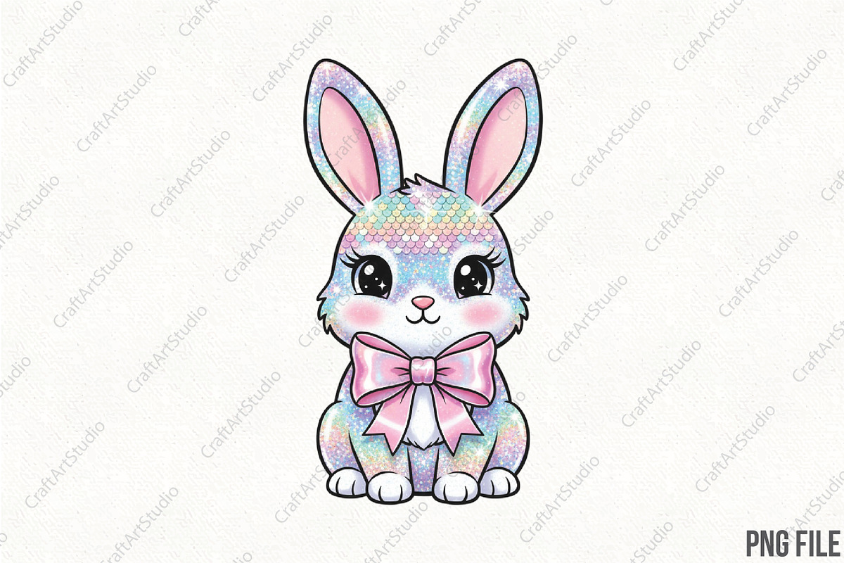 Sparkly Dazzle Coquette Easter Bunny, an Illustration by CraftArtStudio (Photo 1 of 4)