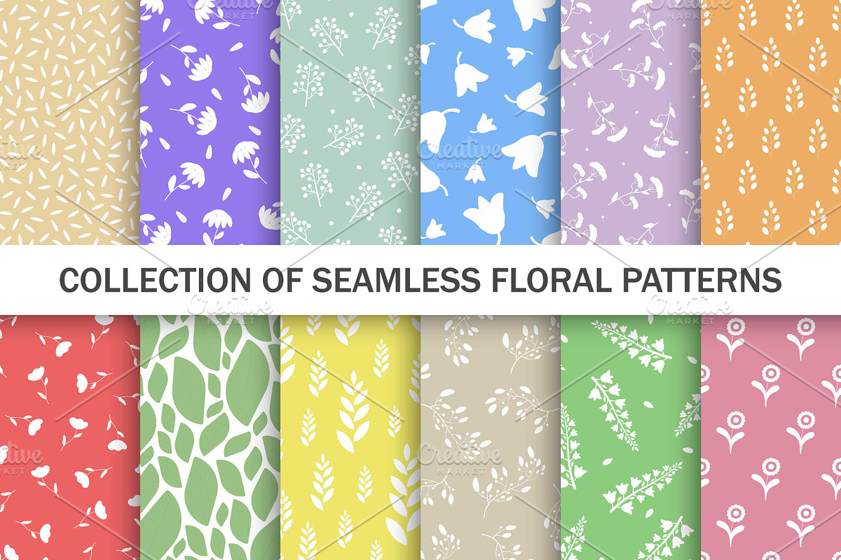 Bright floral seamless patterns, a Pattern Graphic by ExpressShop (Photo 1 of 3)